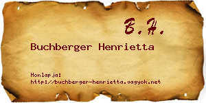 Buchberger Henrietta névjegykártya